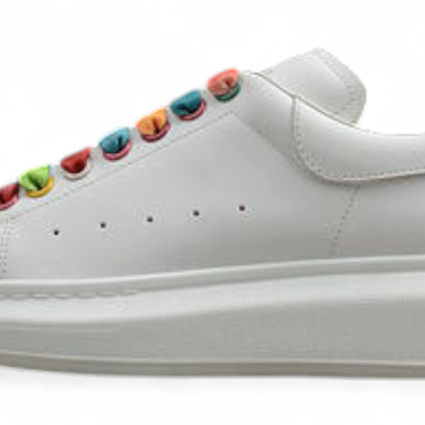 Alexander McQueen Oversized Sneakers – White with Rainbow Eyelets