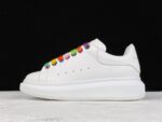 Alexander McQueen Oversized Sneakers – White with Rainbow Laces