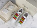 Alexander McQueen Oversized Sneakers – White with Rainbow Laces