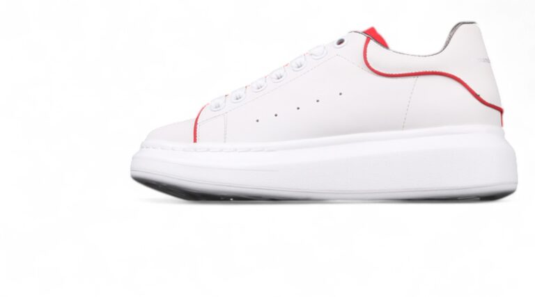 Alexander McQueen Oversized Sneakers – White with Red Piping