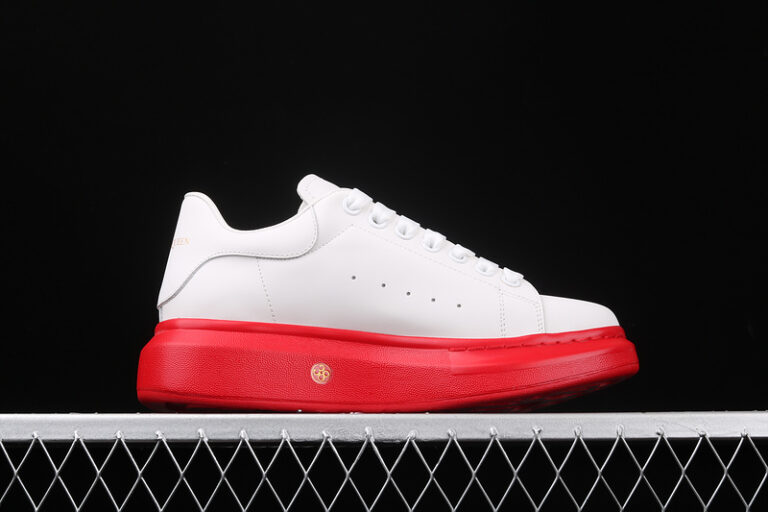 Alexander McQueen Oversized Sneakers – White with Red Sole