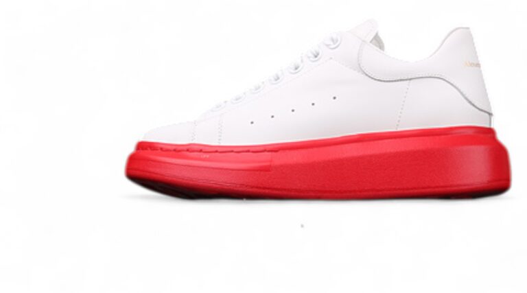 Alexander McQueen Oversized Sneakers – White with Red Sole