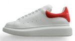 Alexander McQueen Oversized Sneakers – White with Red Suede Heel