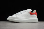 Alexander McQueen Oversized Sneakers – White with Red Suede Heel