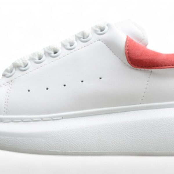 Alexander McQueen Oversized Sneakers – White with Red Suede Heel
