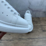 Alexander McQueen Oversized Sneakers – White with Silver Glitter Heel