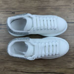 Alexander McQueen Oversized Sneakers – White with Silver Glitter Heel