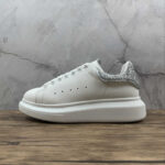 Alexander McQueen Oversized Sneakers – White with Silver Glitter Heel
