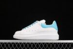 Alexander McQueen Oversized Sneakers – White with Sky Blue Heel & Laces