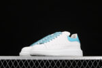 Alexander McQueen Oversized Sneakers – White with Sky Blue Heel & Laces