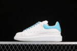 Alexander McQueen Oversized Sneakers – White with Sky Blue Heel & Laces