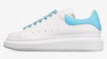 Alexander McQueen Oversized Sneakers – White with Sky Blue Heel & Laces