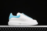 Alexander McQueen Oversized Sneakers – White with Sky Blue Heel & Laces