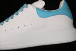 Alexander McQueen Oversized Sneakers – White with Sky Blue Heel & Laces