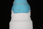 Alexander McQueen Oversized Sneakers – White with Sky Blue Heel & Laces
