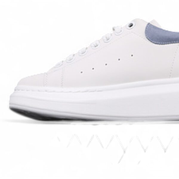 Alexander McQueen Oversized Sneakers – White with Sky Blue Heel Tab