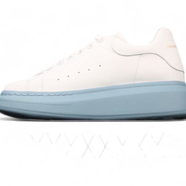 Alexander McQueen Oversized Sneakers – White with Sky Blue Sole