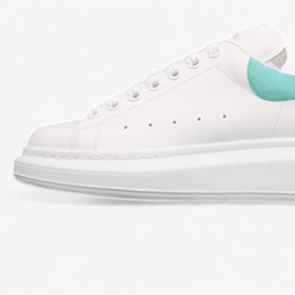 Alexander McQueen Oversized Sneakers – White with Teal Heel Tab