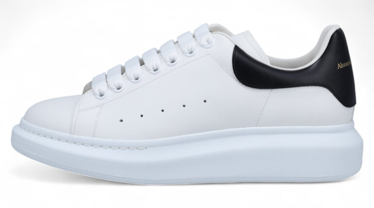 Alexander McQueen Oversized Sneakers – White/Smoky Grey Heel Tab