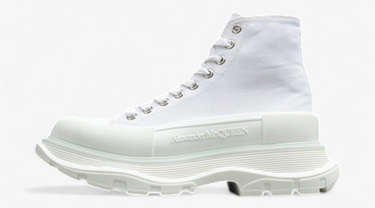 Alexander McQueen Tread Slick High-Top Sneakers – White