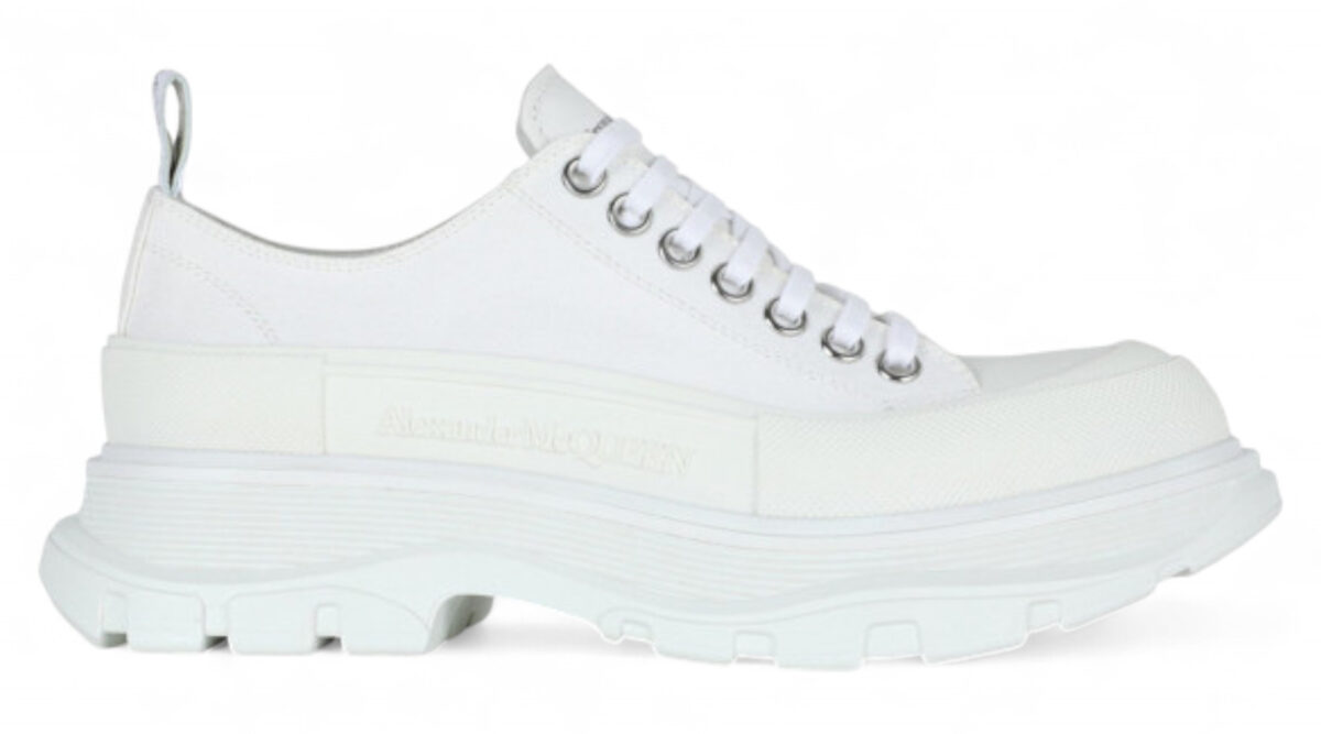 Alexander McQueen Tread Slick Low-Top Sneaker – White