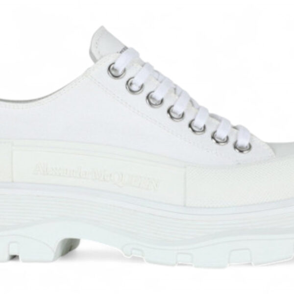 Alexander McQueen Tread Slick Low-Top Sneaker – White
