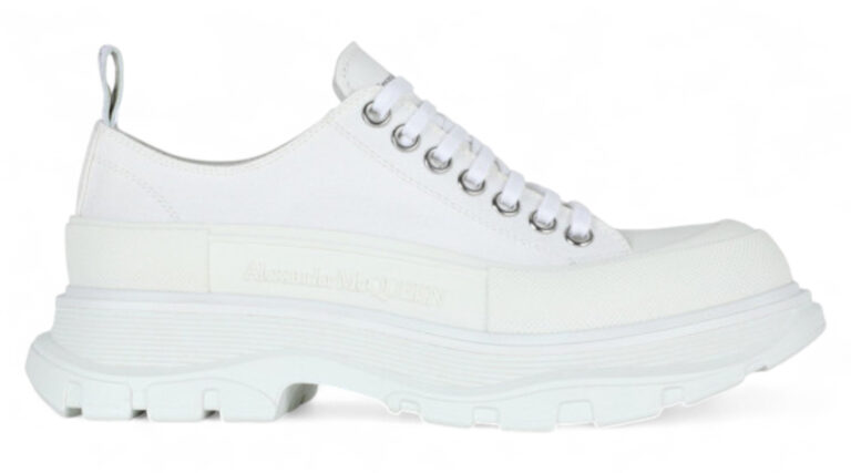 Alexander McQueen Tread Slick Low-Top Sneaker – White