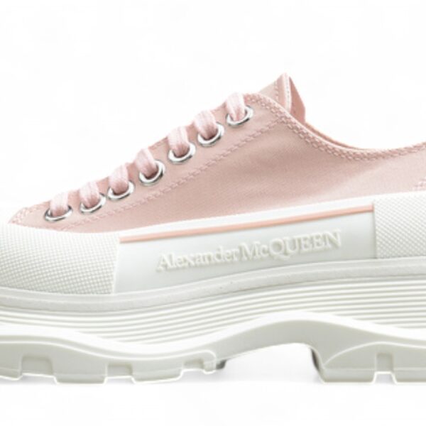 Alexander McQueen Tread Slick Low-Top Sneakers – Pink Canvas