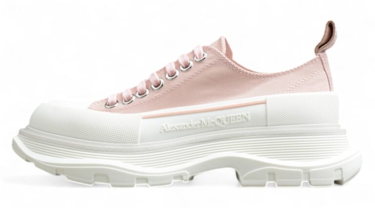 Alexander McQueen Tread Slick Low-Top Sneakers – Pink Canvas