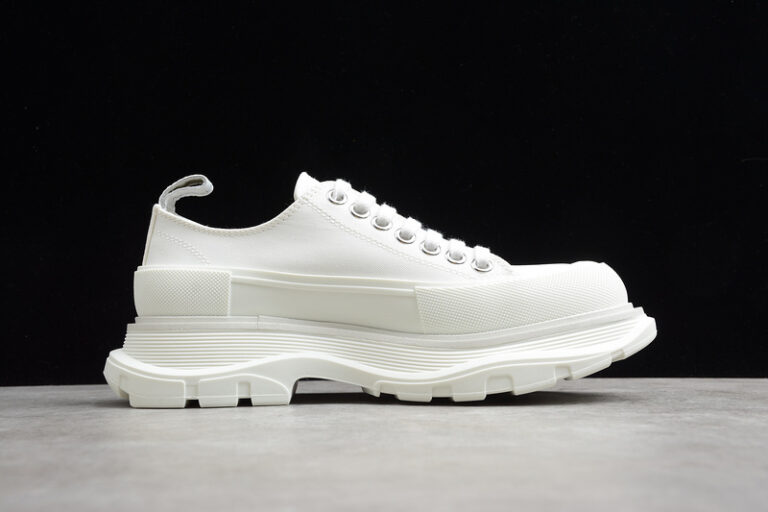 Alexander McQueen Tread Slick Low-Top Sneakers – Triple White