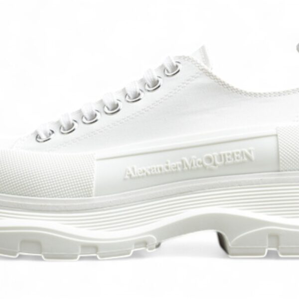 Alexander McQueen Tread Slick Low-Top Sneakers – Triple White