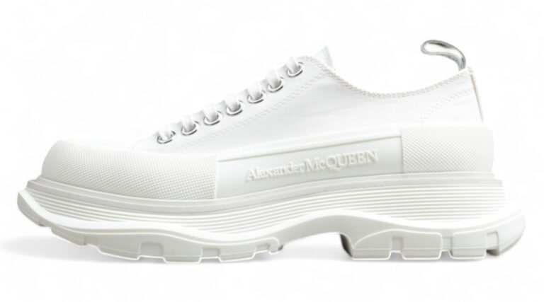Alexander McQueen Tread Slick Low-Top Sneakers – Triple White