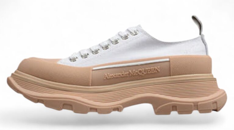 Alexander McQueen Tread Slick Low-Top Sneakers – White/Beige
