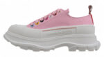 Alexander McQueen Tread Slick Low – Pink Canvas Rainbow Eyelets