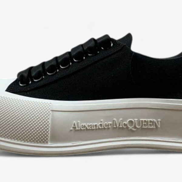 Alexander McQueen Vulcanized Low-Top Sneakers – Black & White