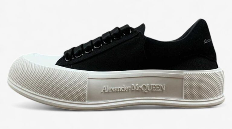 Alexander McQueen Vulcanized Low-Top Sneakers – Black & White