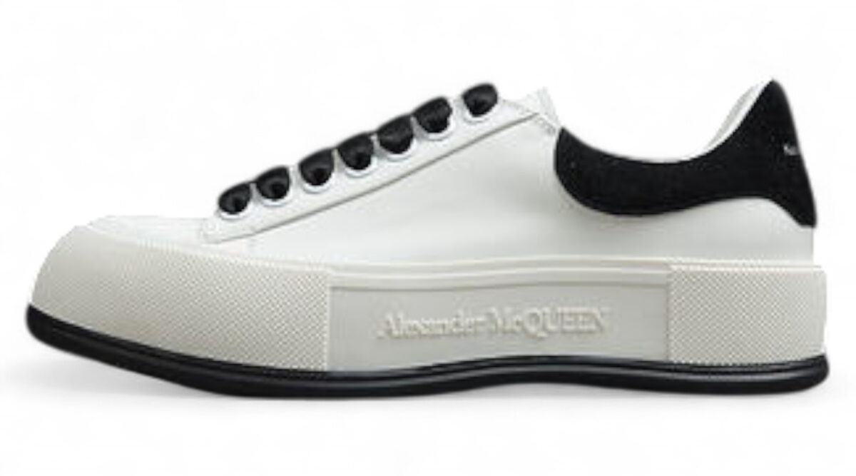 Alexander McQueen Vulcanized Low-Top Sneakers – Black & White