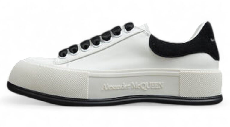 Alexander McQueen Vulcanized Low-Top Sneakers – Black & White