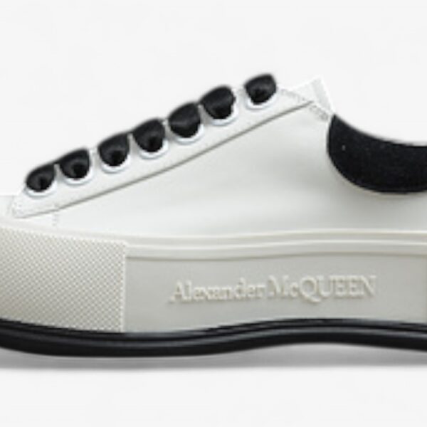 Alexander McQueen Vulcanized Low-Top Sneakers – Black & White