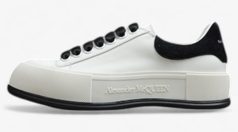 Alexander McQueen Vulcanized Low-Top Sneakers – Black & White