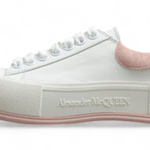 Alexander McQueen Vulcanized Low-Top Sneakers – White & Pink