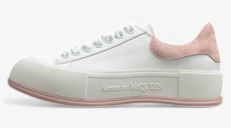 Alexander McQueen Vulcanized Low-Top Sneakers – White & Pink