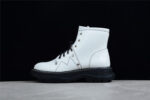 Alexander Mcqueen White High-Top Combat Boot – Black Sole