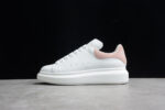 Alexander Mcqueen ShoesWhite Oversized Sneaker with Pink Suede Heel Tab