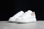 Alexander Mcqueen ShoesWhite Oversized Sneaker with Pink Suede Heel Tab
