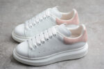 Alexander Mcqueen White Oversized Sneaker with Pink Suede Heel Tab