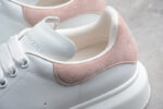 Alexander Mcqueen White Oversized Sneaker with Pink Suede Heel Tab