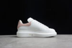Alexander Mcqueen ShoesWhite Oversized Sneaker with Pink Suede Heel Tab