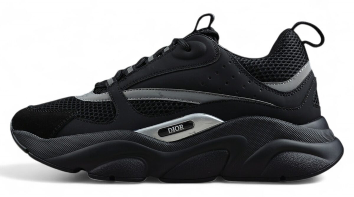 Dior Airmesh Sneaker – Black Mesh with Grey Reflective Detailing