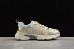 Dior B22 Sneaker – White Mesh with Metallic Gold and Silver Overlays